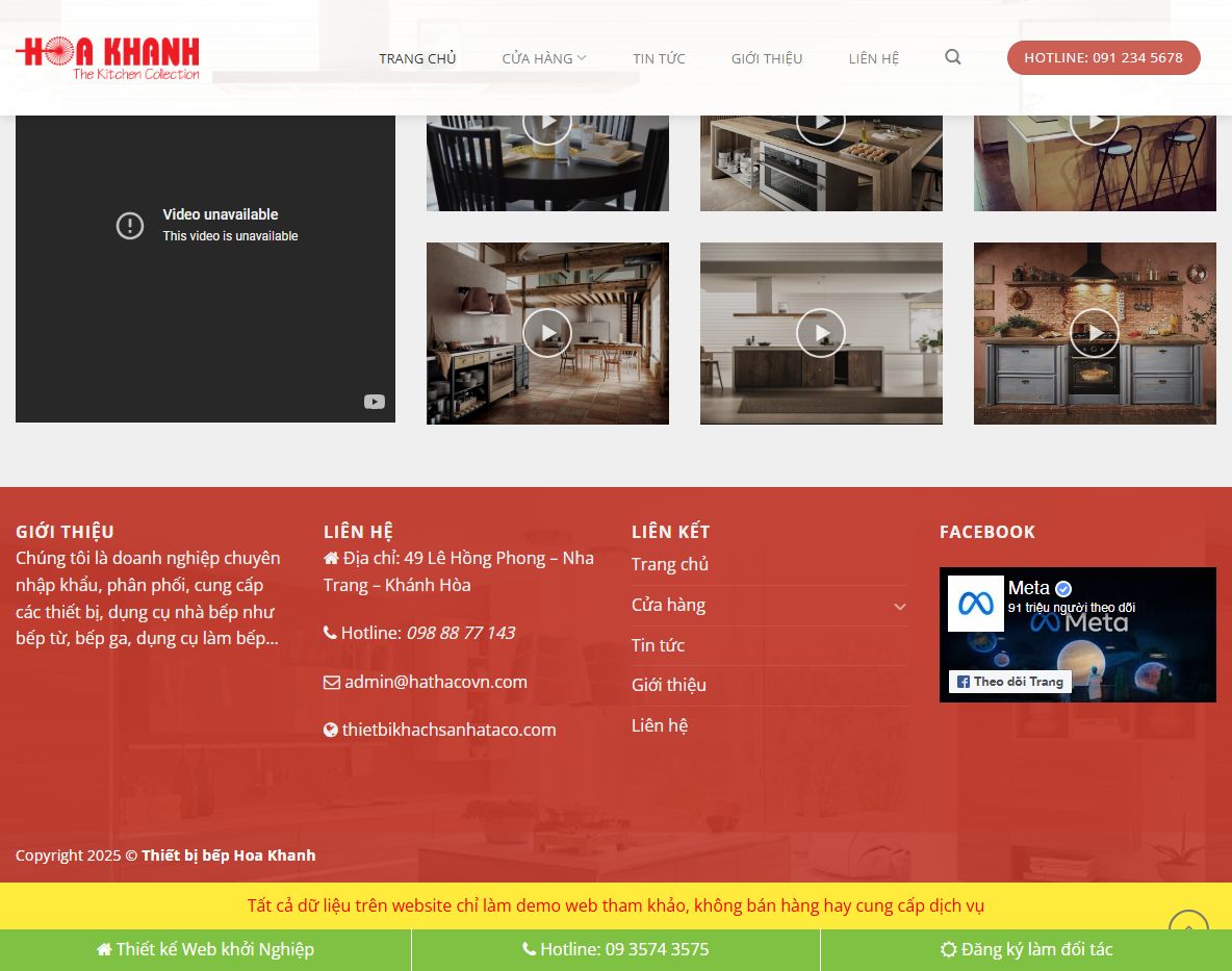 Tính năng theme wordpress thiết bị bếp