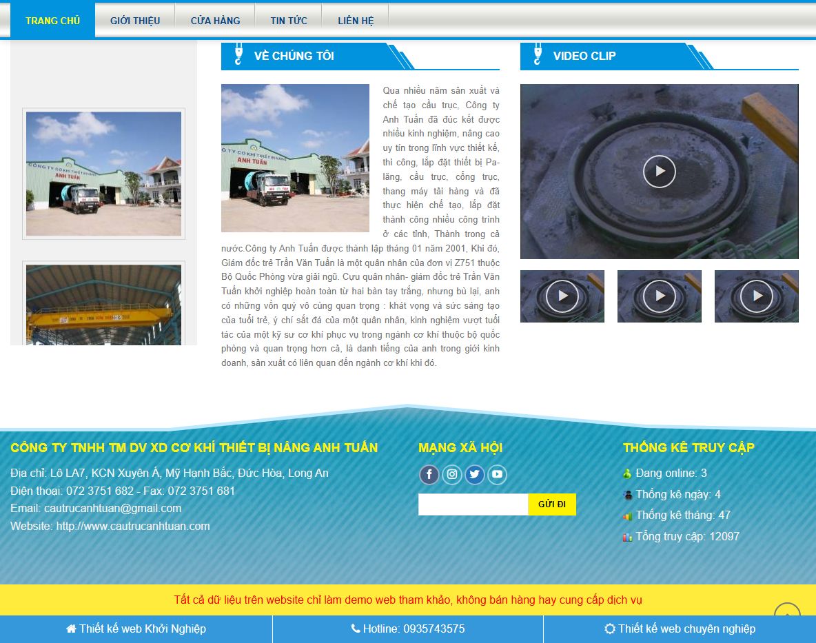 Giao diện theme WordPress cẩu trục responsive