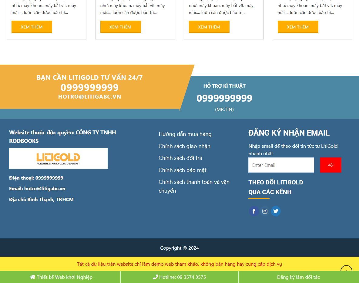 Tính năng theme wordpress bán thiết bị làm vườn