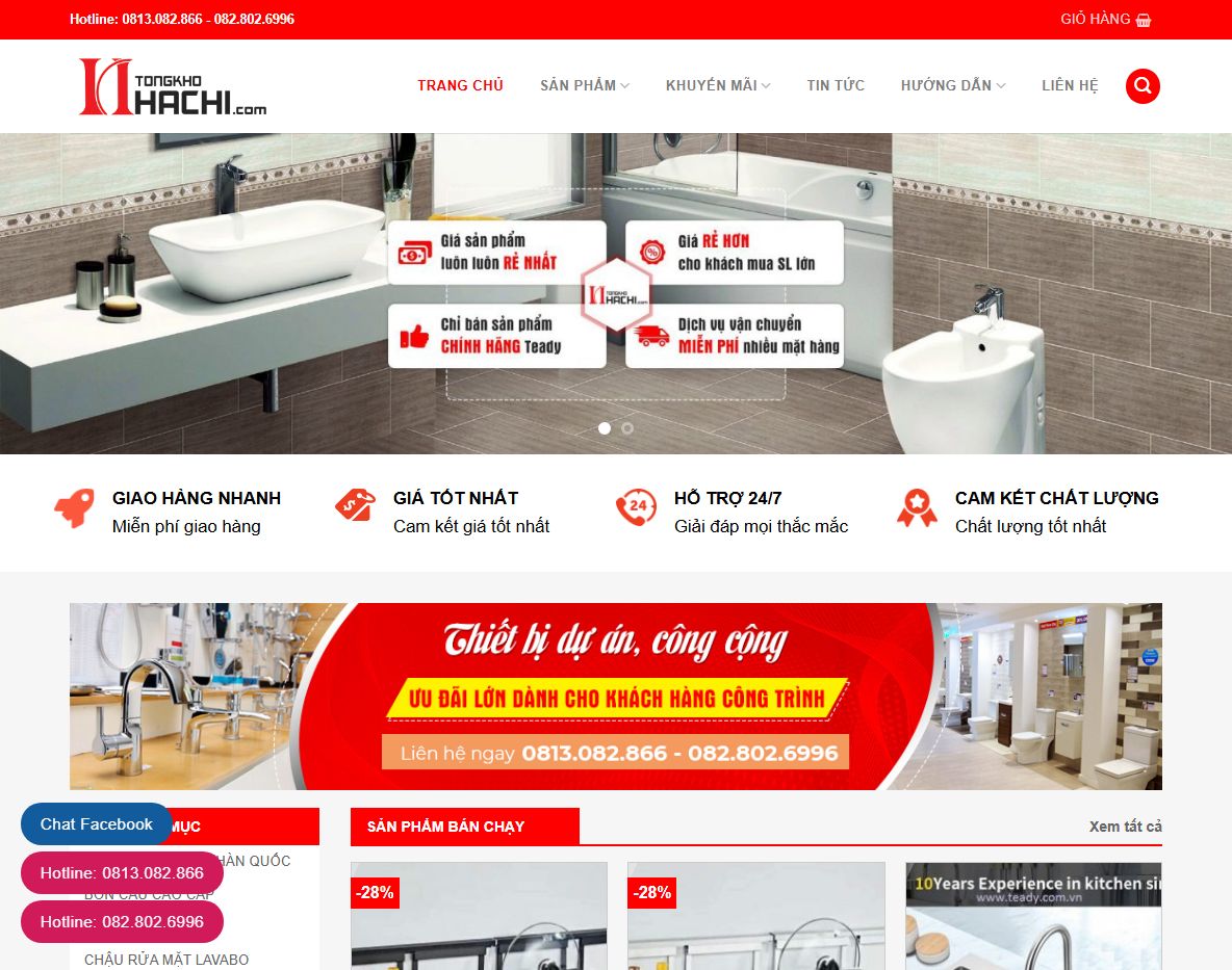 Giao diện Theme wordpress bán thiết bị vệ sinh 01