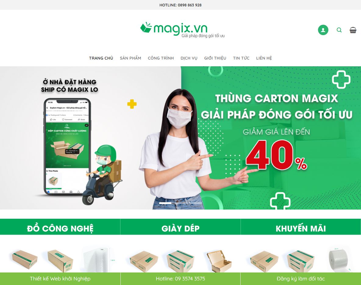 Theme wordpress bán thùng carton chuyên nghiệp