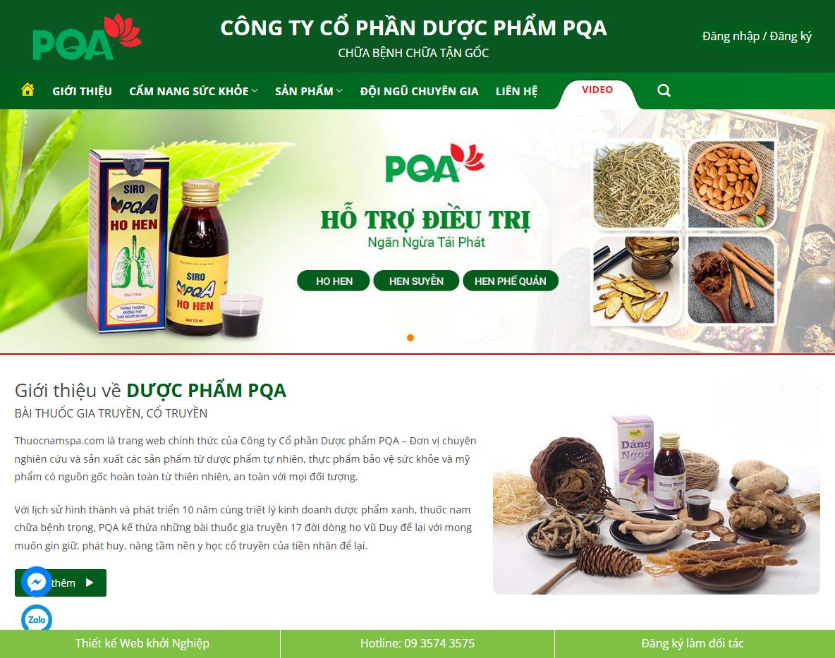 Giao diện trang chủ Theme wordpress bán thuốc nam 01