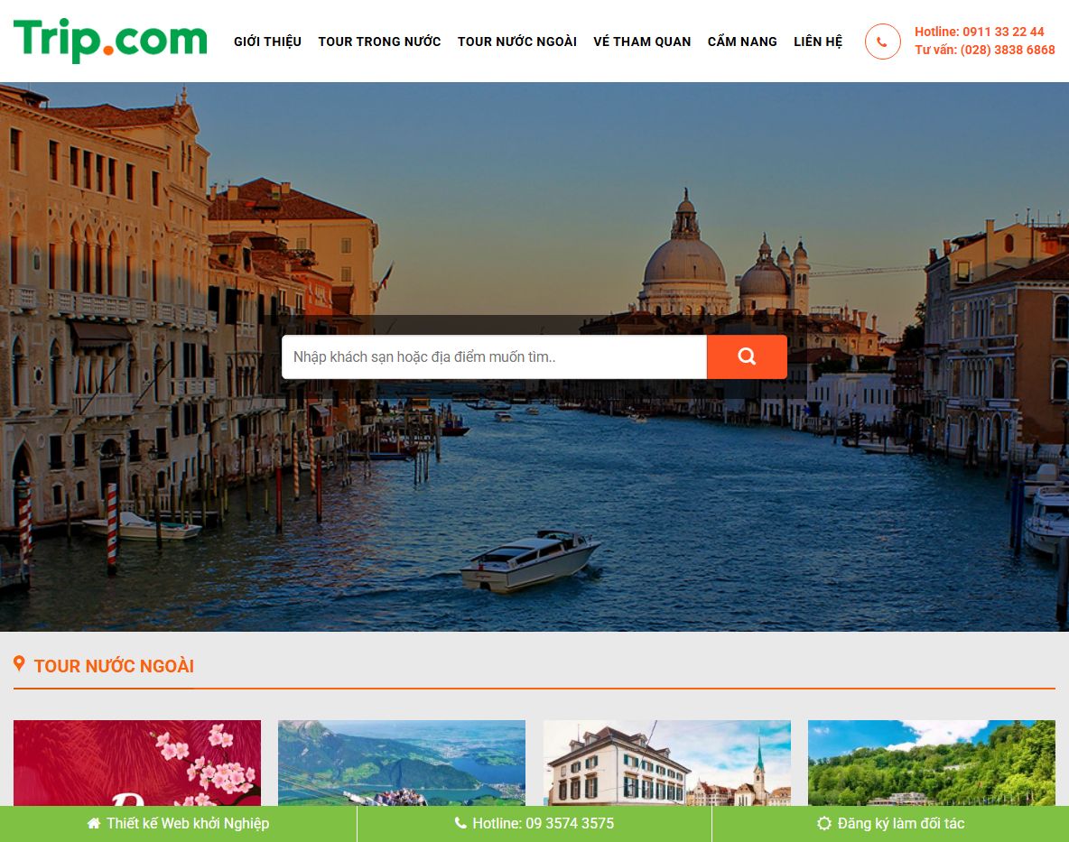 Giao diện Theme wordpress bán tour du lịch 010