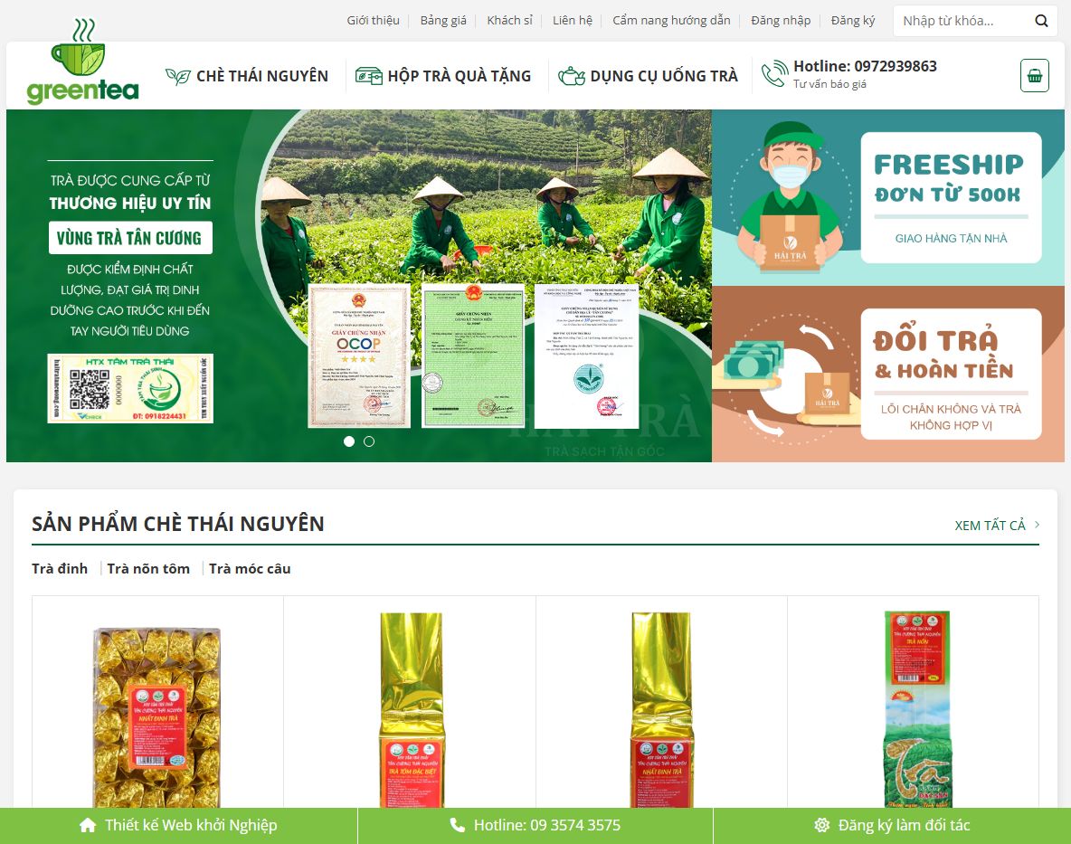 Giao diện Theme wordpress bán trà xanh 03