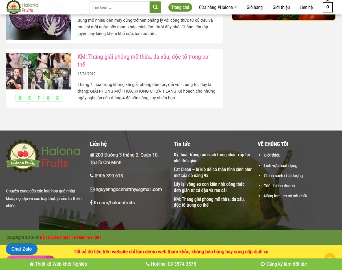 Tính năng nổi bật của theme bán trái cây