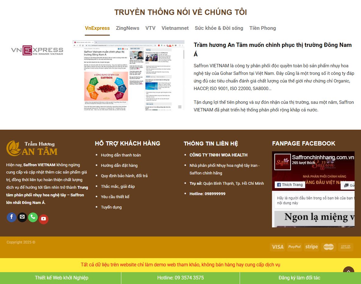 Theme wordpress bán trầm hương đẹp mẫu 2