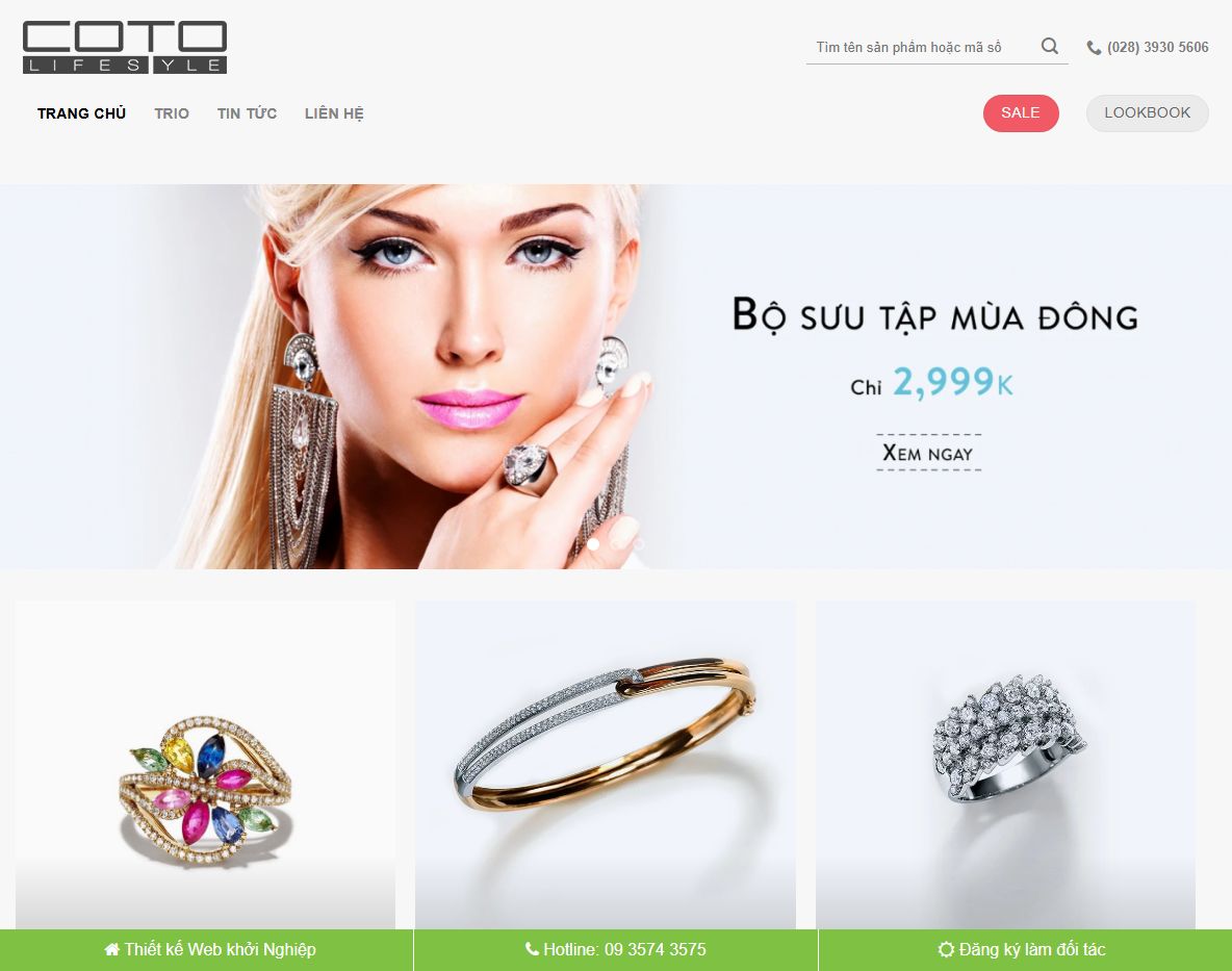 Giao diện theme wordpress bán trang sức