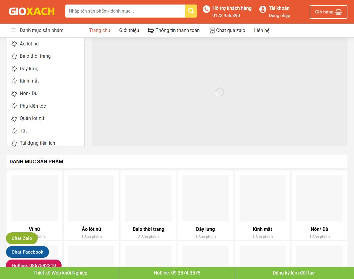 Giao diện theme wordpress bán túi ví