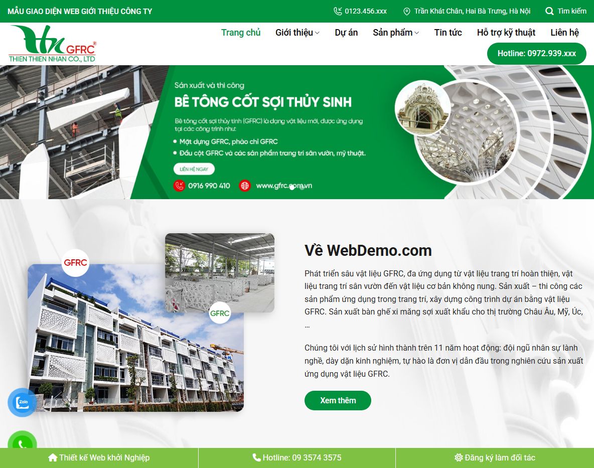 Giao diện theme wordpress bán vật liệu trang trí