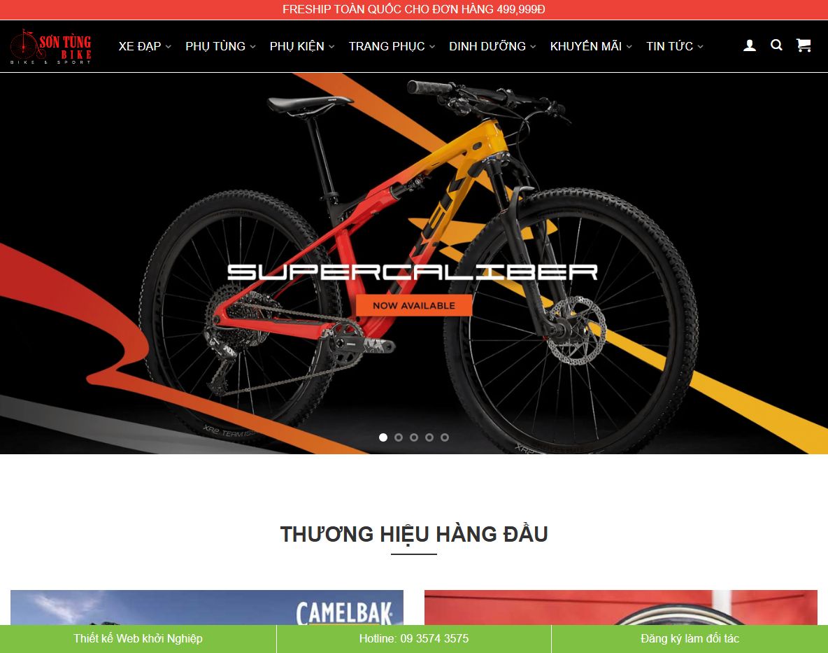 Giao diện theme wordpress bán xe đạp
