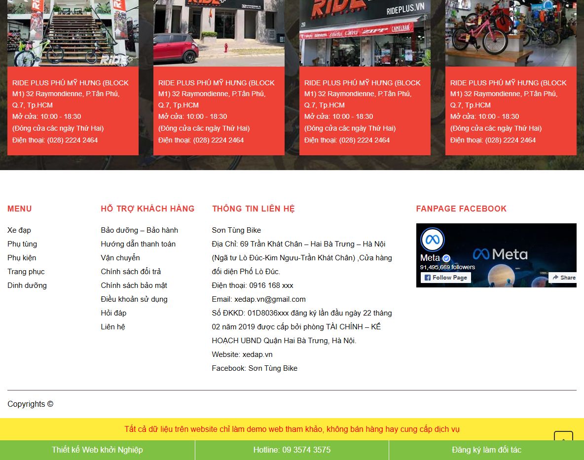 Tính năng theme wordpress bán xe đạp