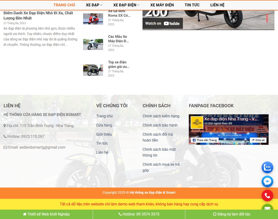Giao diện quản trị theme WordPress xe điện