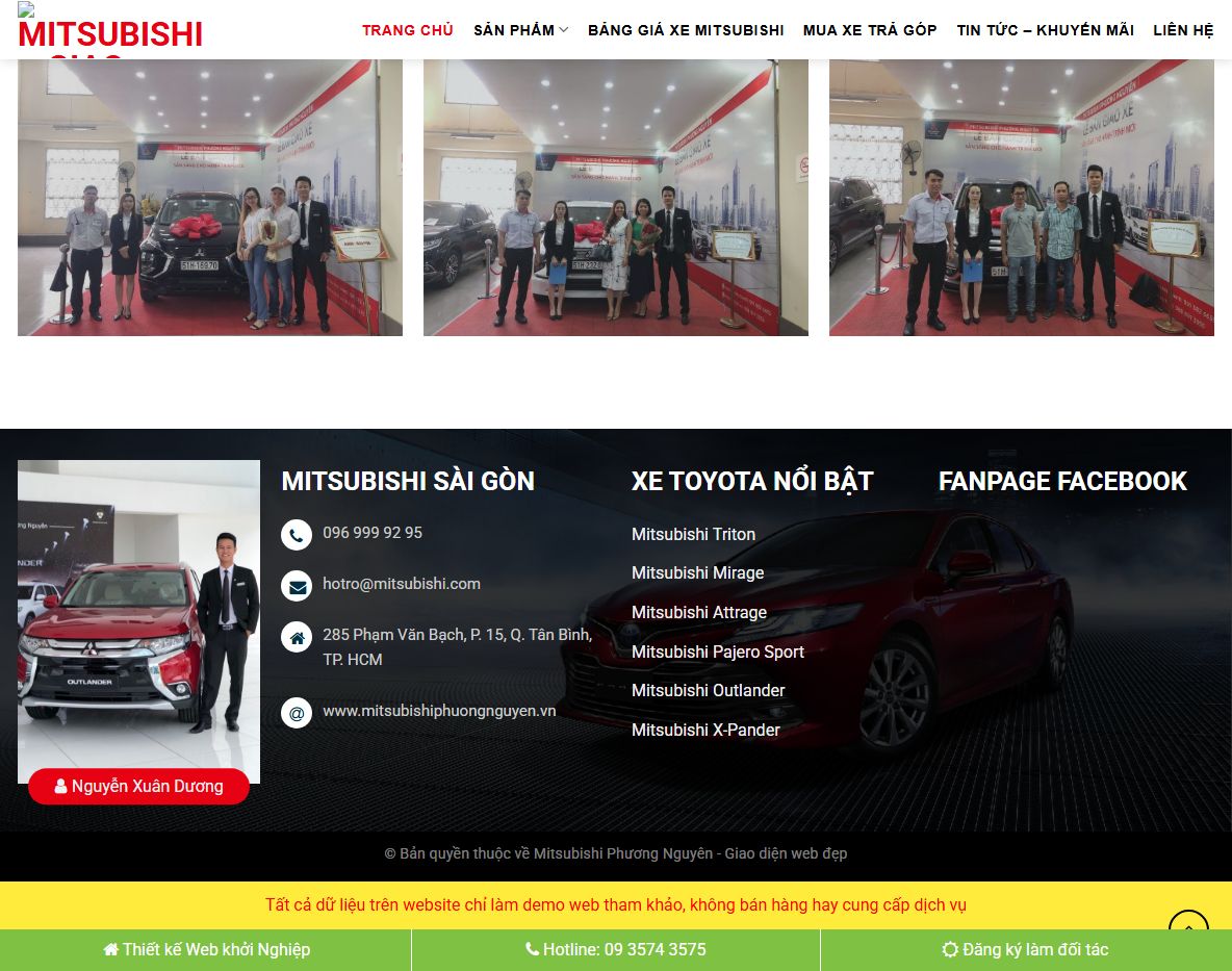 Tính năng theme wordpress bán xe mitsubishi
