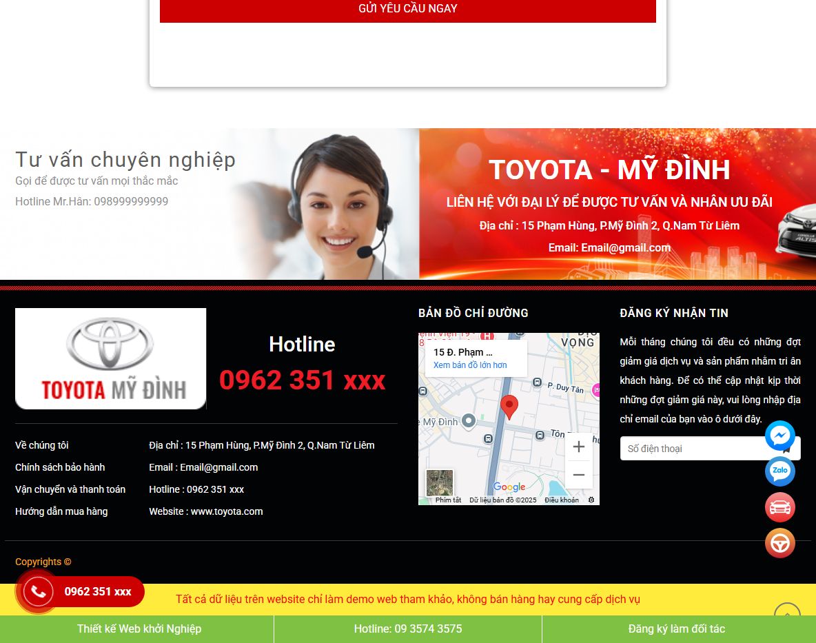 Panel quản trị Theme WordPress bán xe Toyota 03