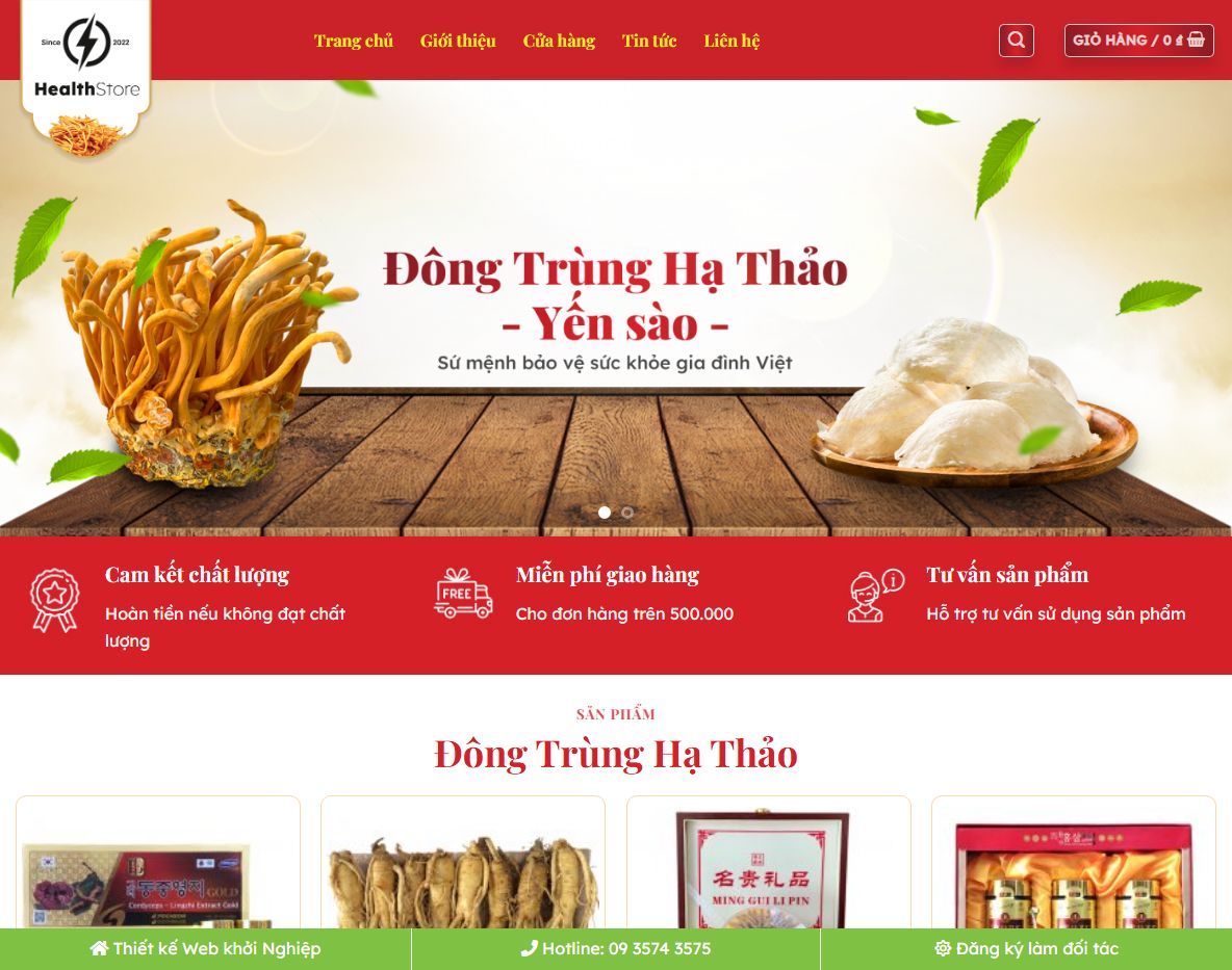 Giao diện Theme WordPress bán yến sào 02
