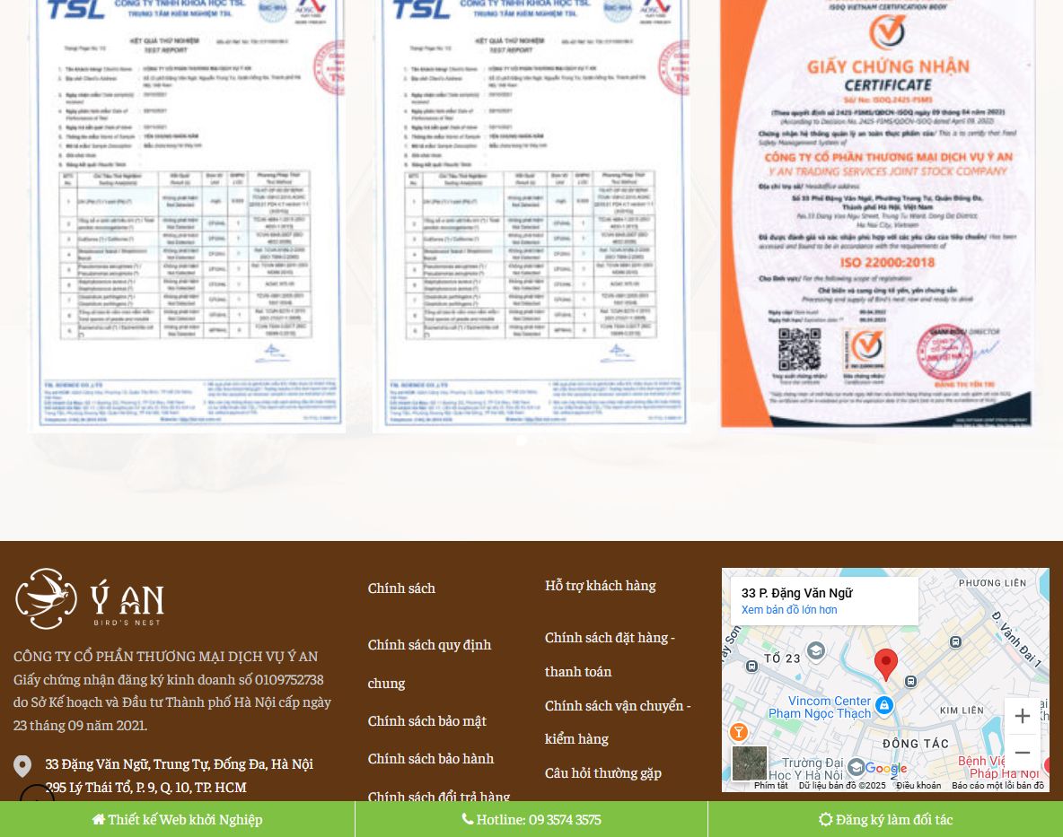 Tính năng Theme wordpress bán yến sào 03