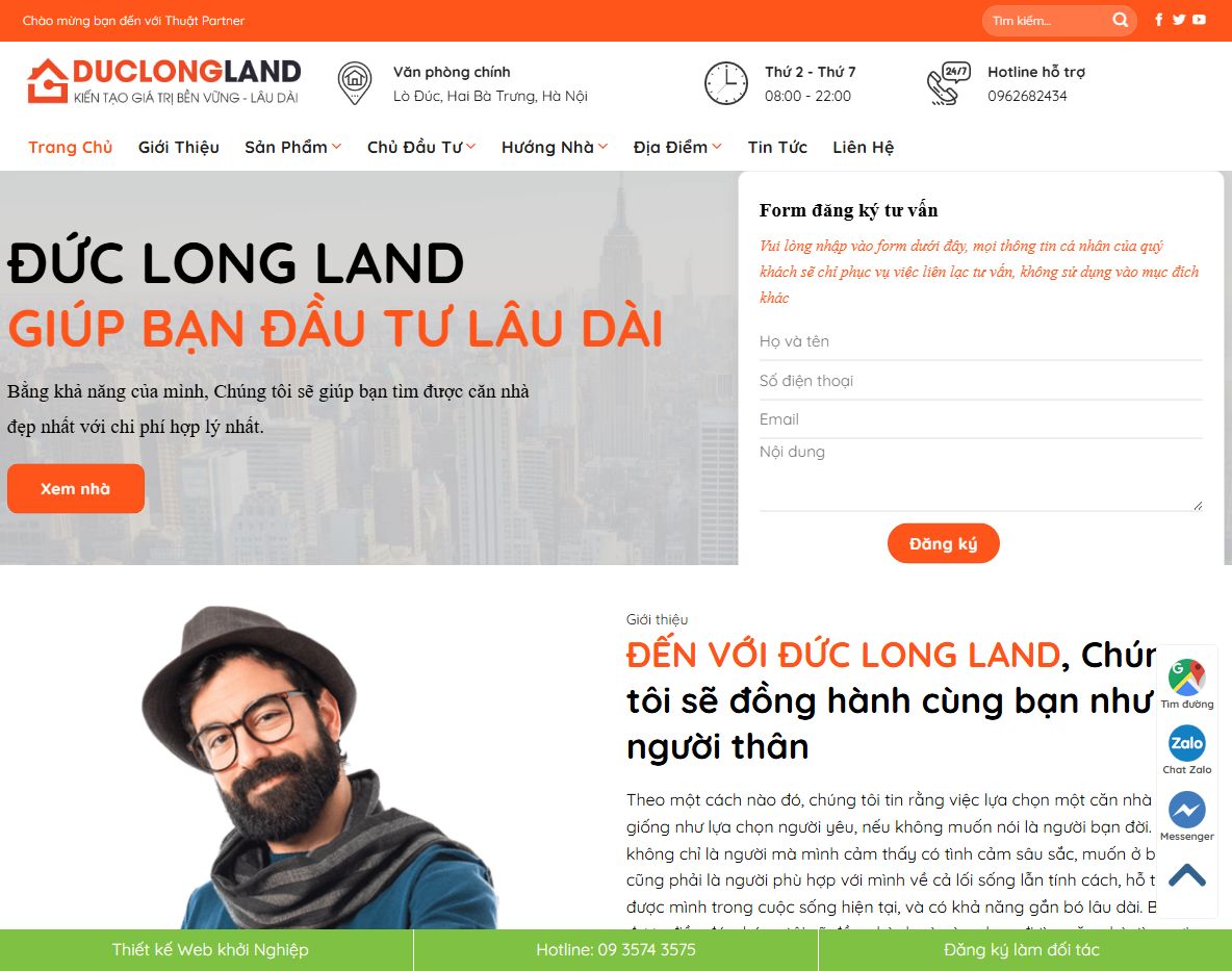Giao diện trang chủ Theme wordpress bất động sản 046