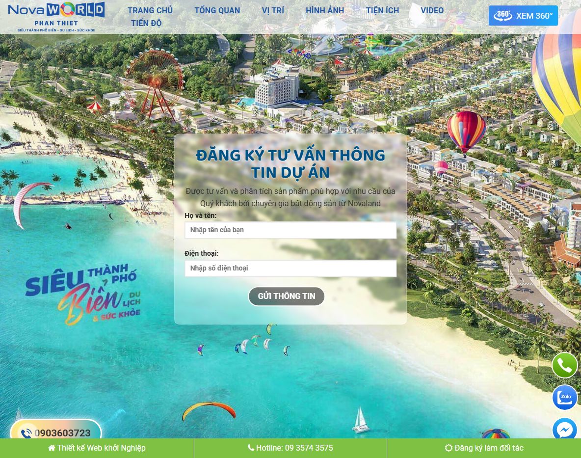 Giao diện theme wordpress bất động sản novaland