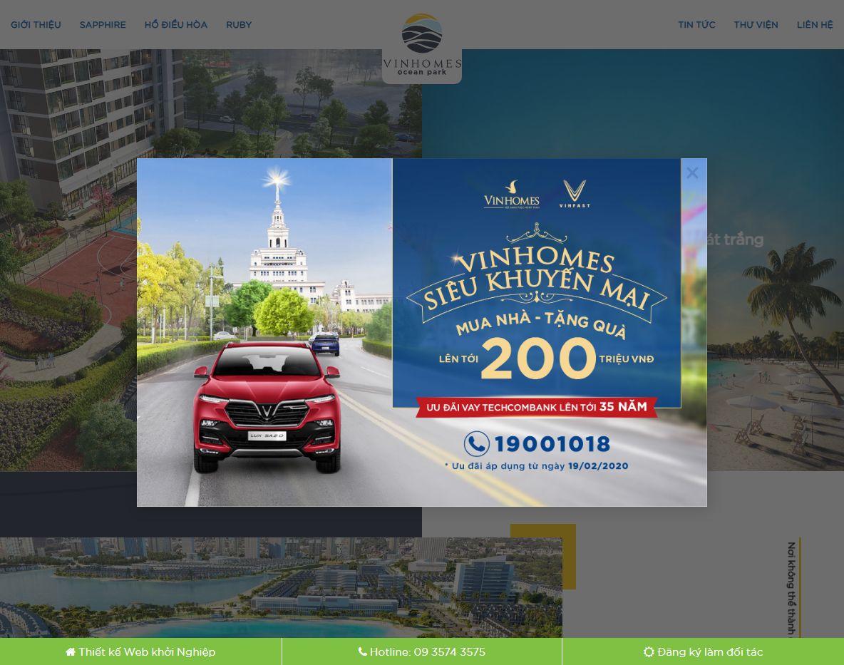 Giao diện Theme wordpress bất động sản ocean park