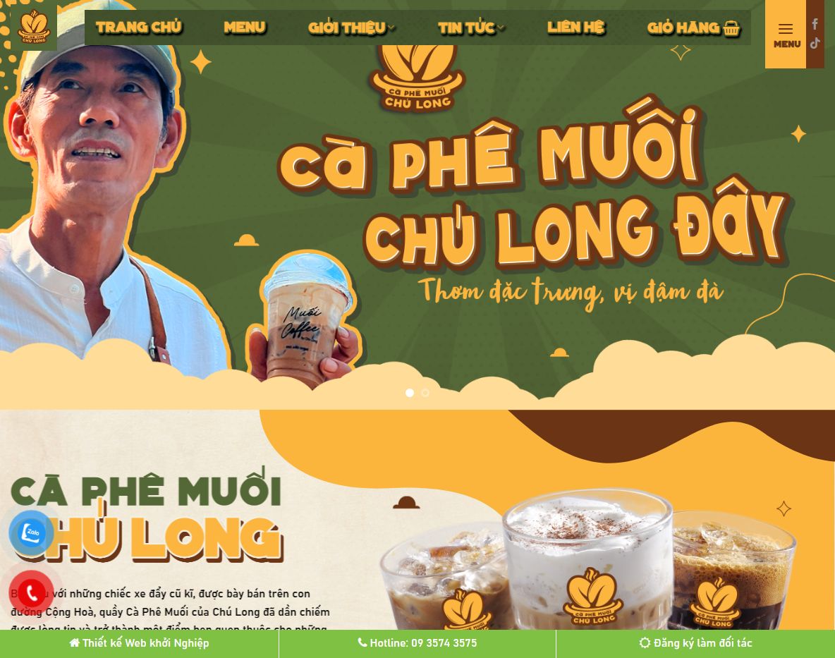 Giao diện theme wordpress cà phê muối