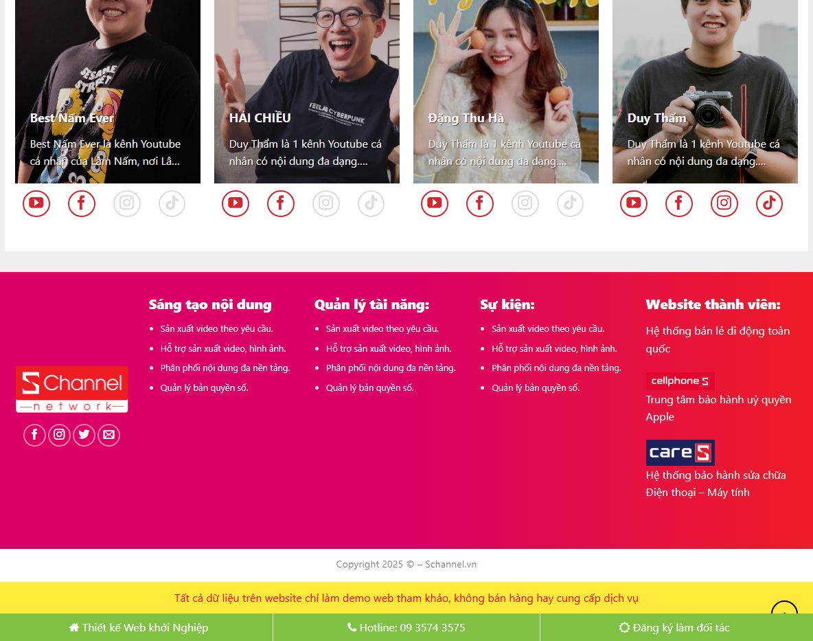 Tính năng quản lý đa kênh của theme