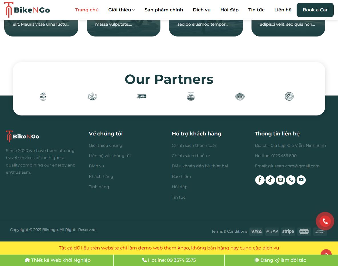Tính năng quản lý theme wordpress cho thuê xe đạp