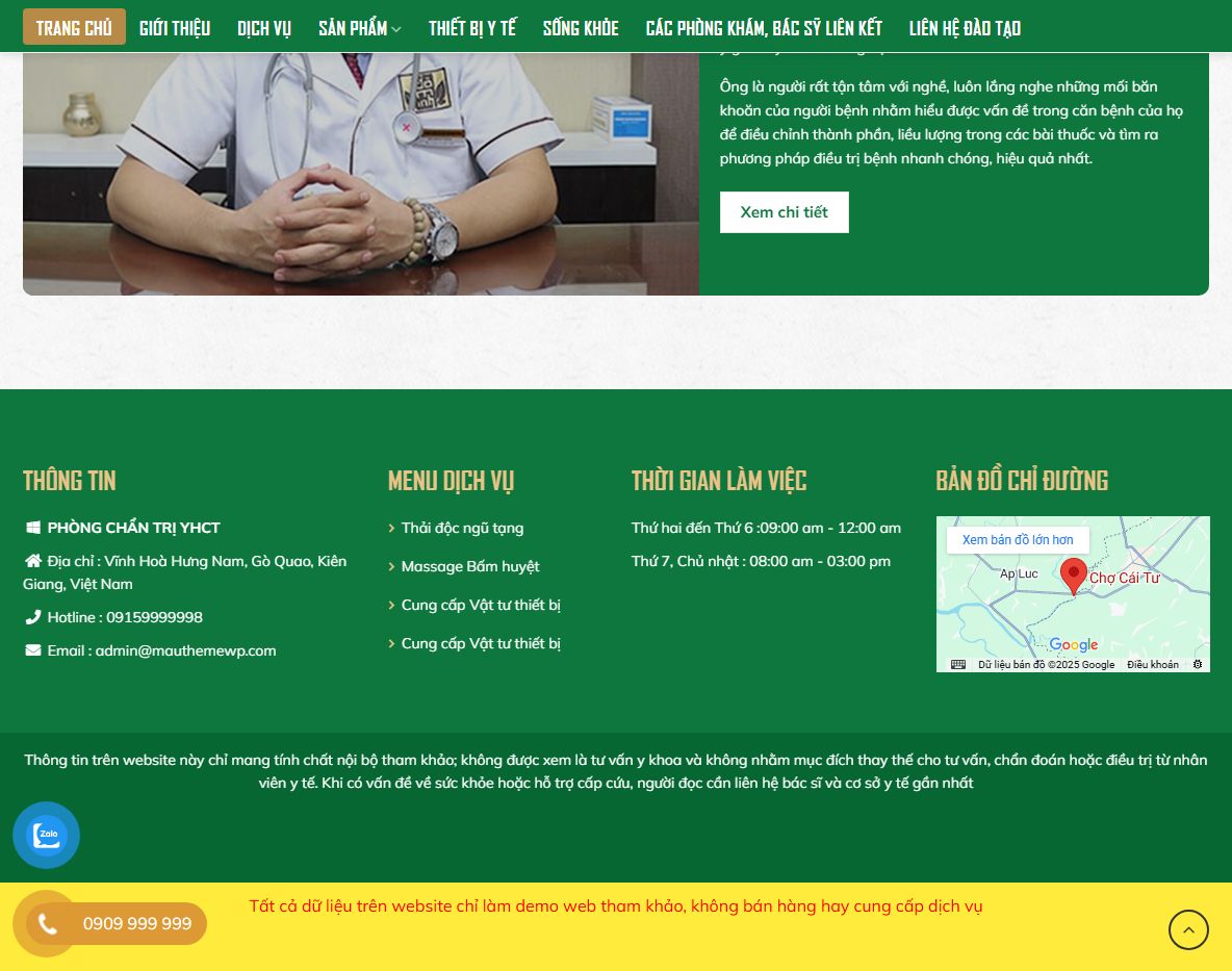 Tính năng theme wordpress đông y