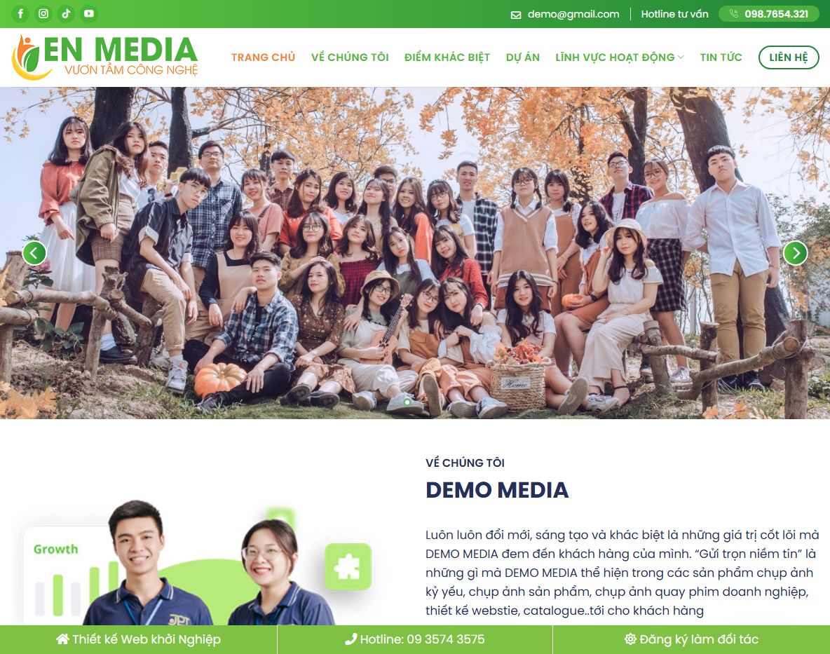 Theme WordPress cho công ty marketing và media hiện đại