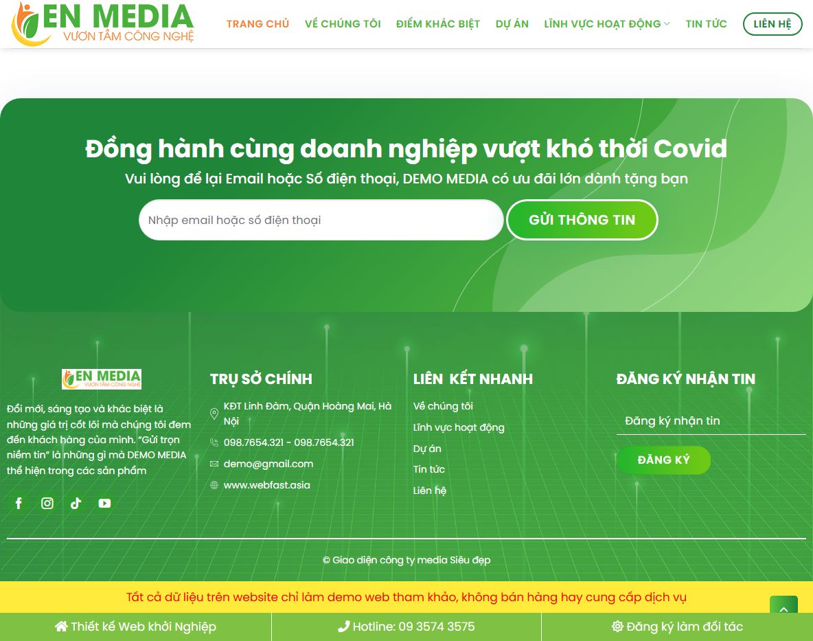 Demo theme WordPress marketing chuyên nghiệp