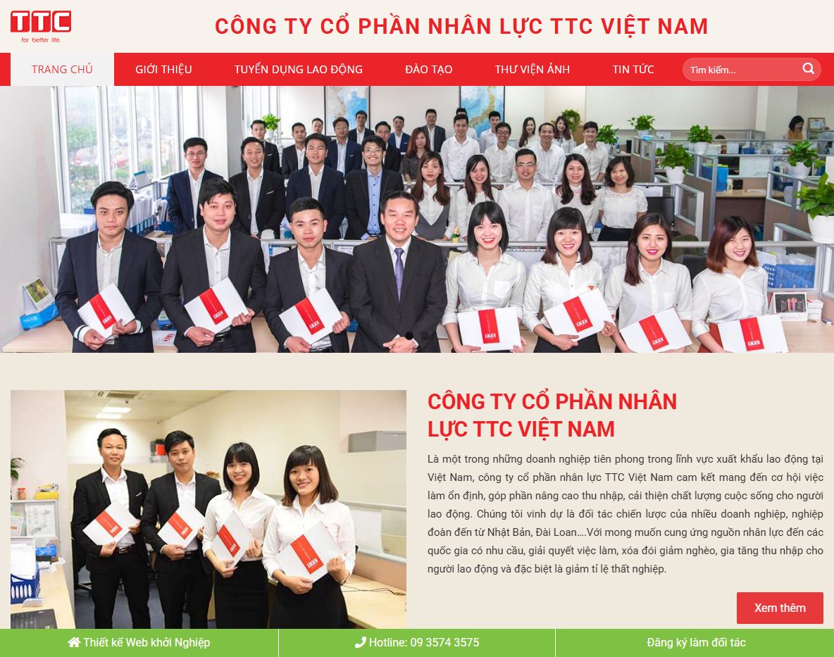 Giao diện Theme wordpress công ty xuất khẩu lao động 01