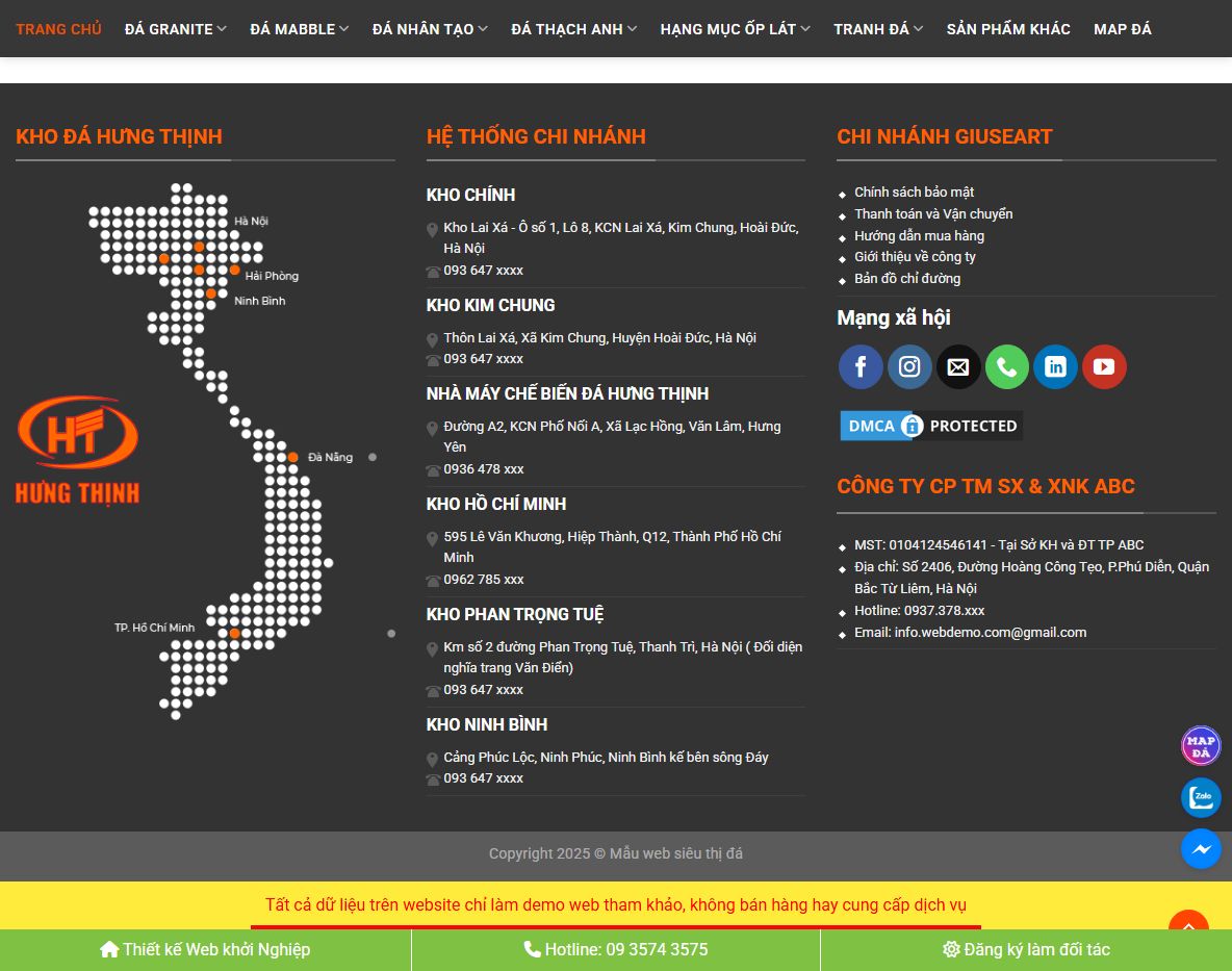 Tính năng theme wordpress đá granite