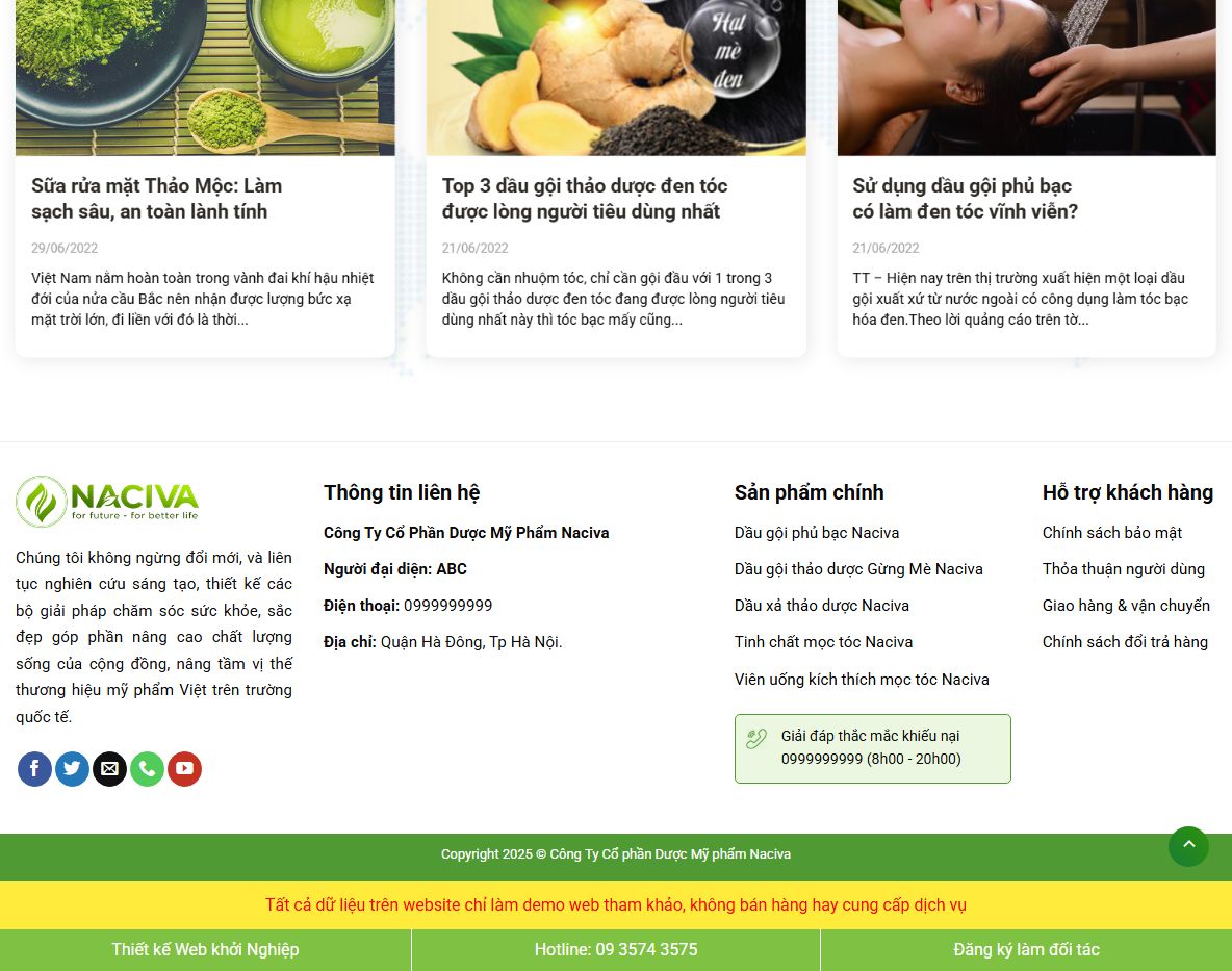 Giao diện responsive của theme wordpress mỹ phẩm