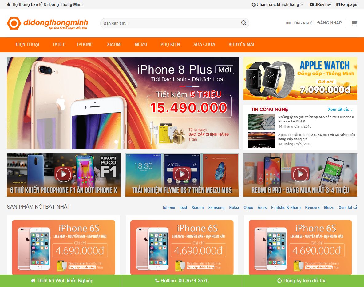Giao diện theme WordPress di động thông minh