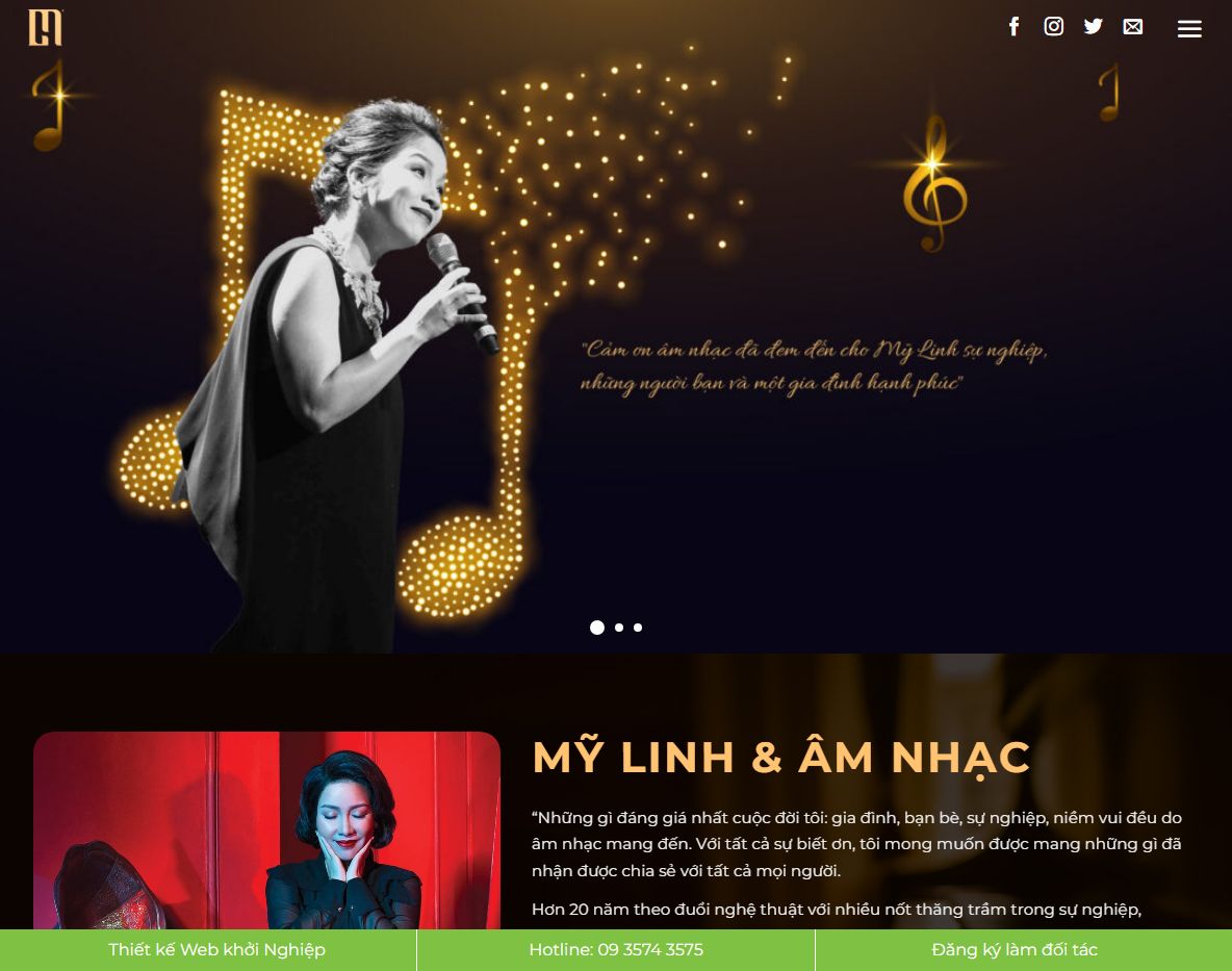 Giao diện theme wordpress dịch vụ âm nhạc