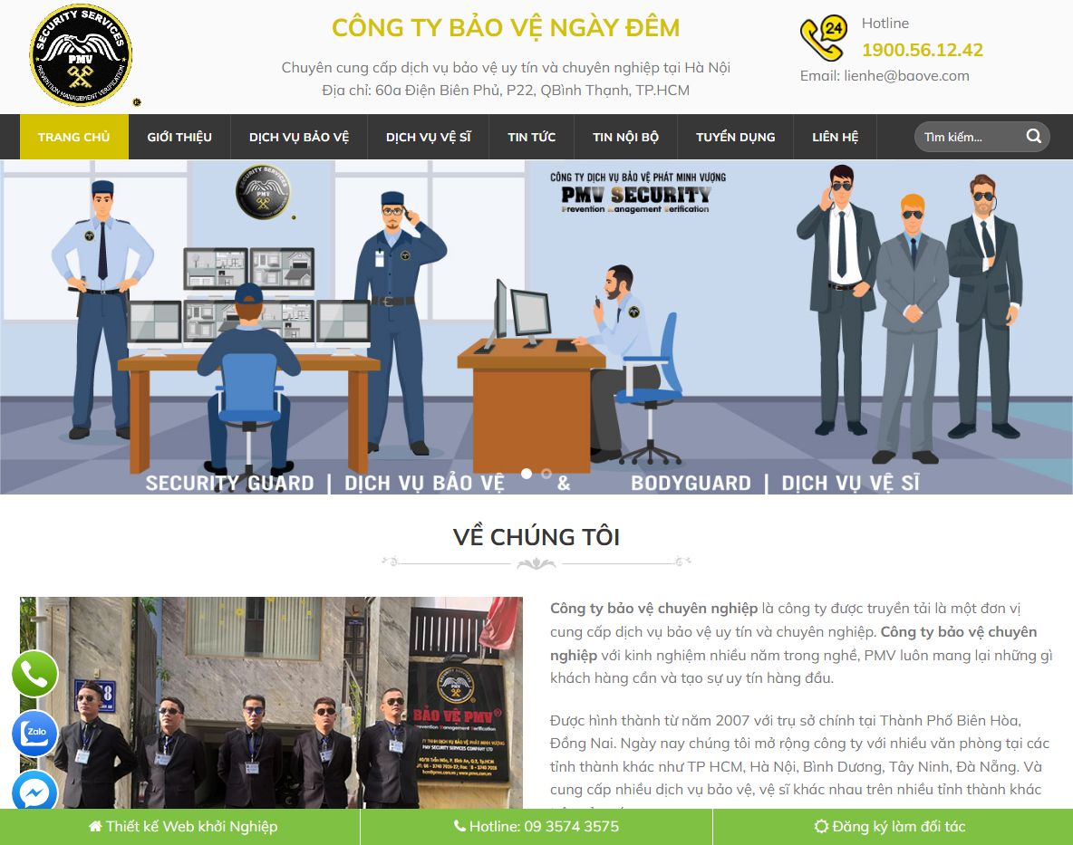 Giao diện Theme wordpress dịch vụ bảo vệ 01