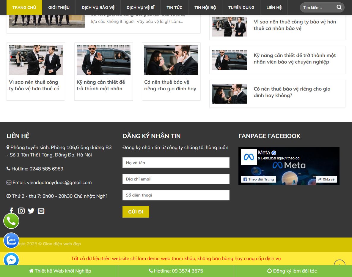 Tính năng Theme wordpress dịch vụ bảo vệ 01