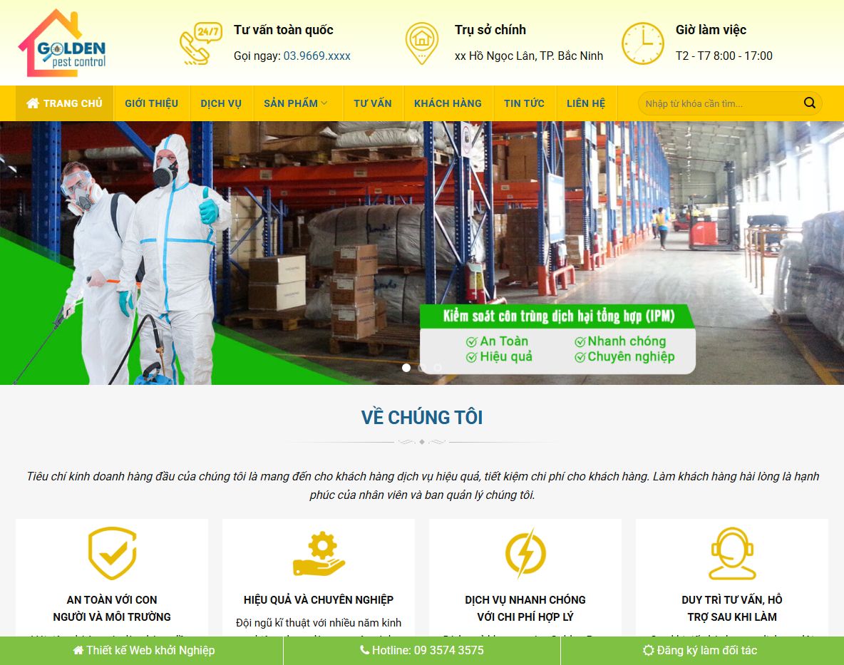 Theme WordPress diệt côn trùng chuyên nghiệp