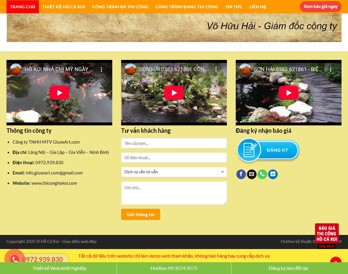Tính năng theme wordpress hồ cá koi