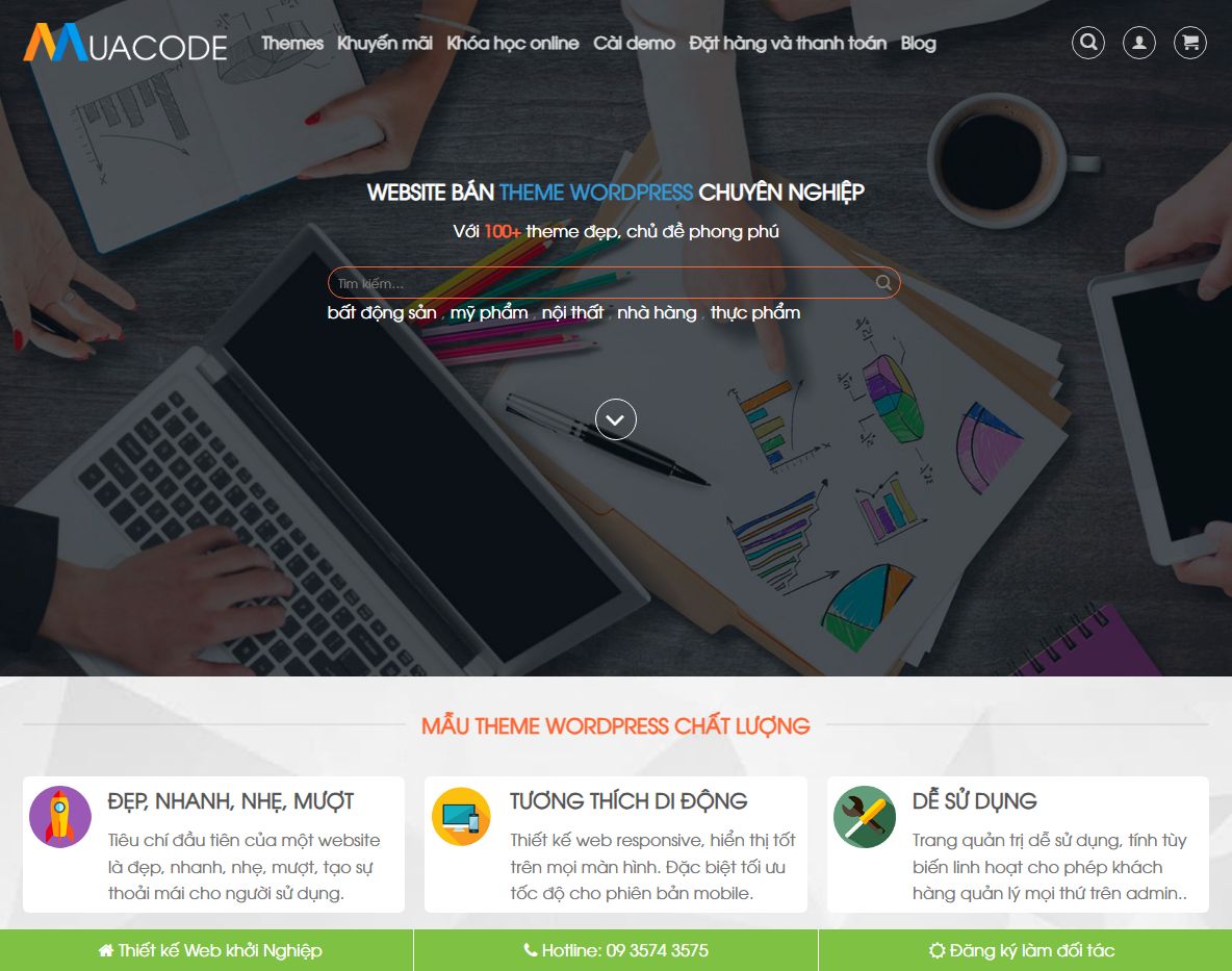 Theme wordpress dịch vụ mua bán code giao diện