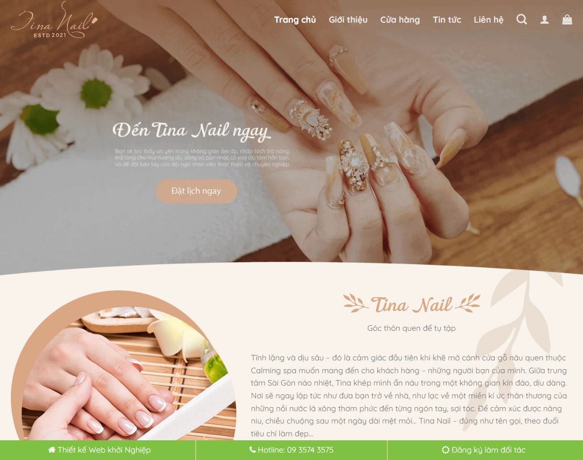 Giao diện theme wordpress nail chuyên nghiệp