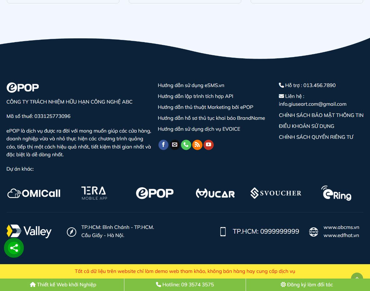 Bảng điều khiển theme WordPress SMS
