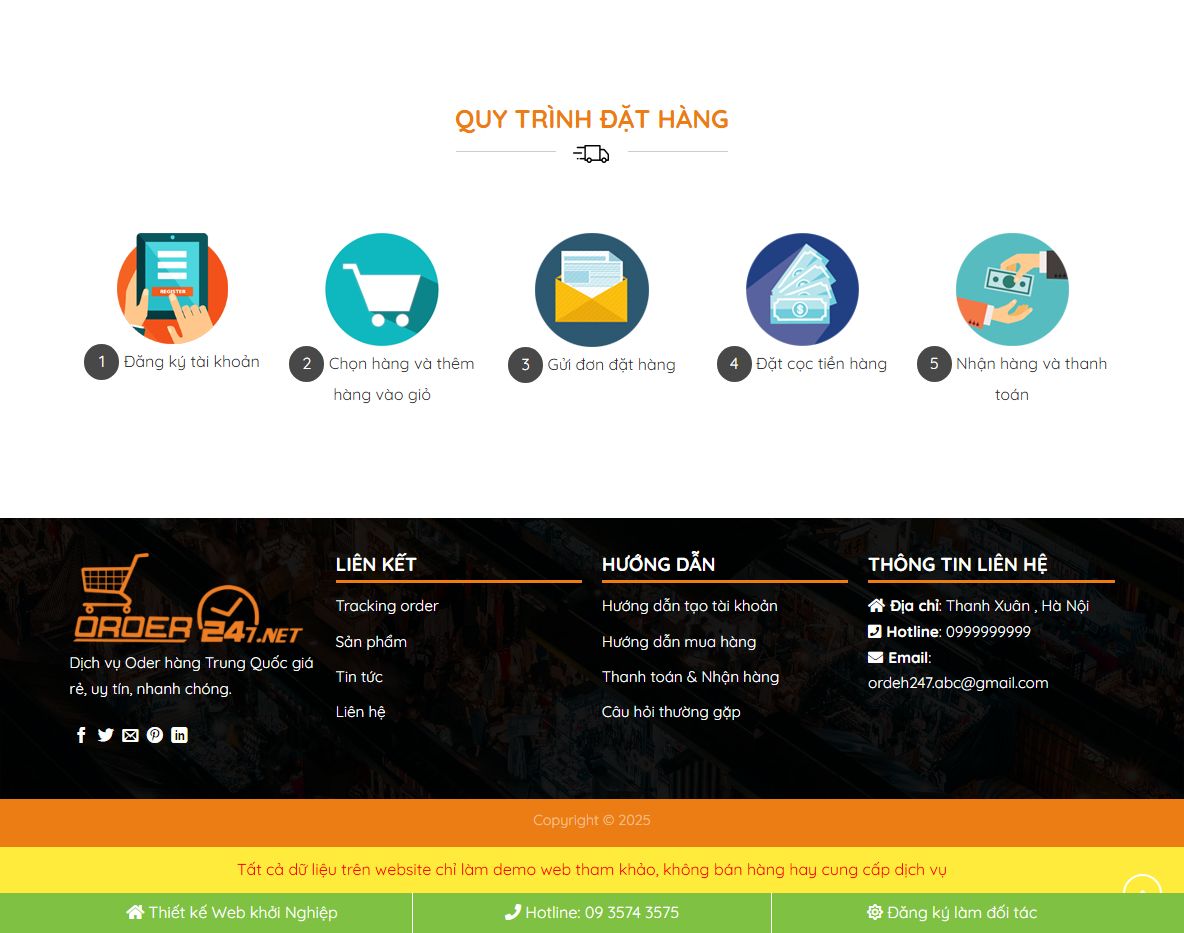 Giao diện quản lý đơn hàng