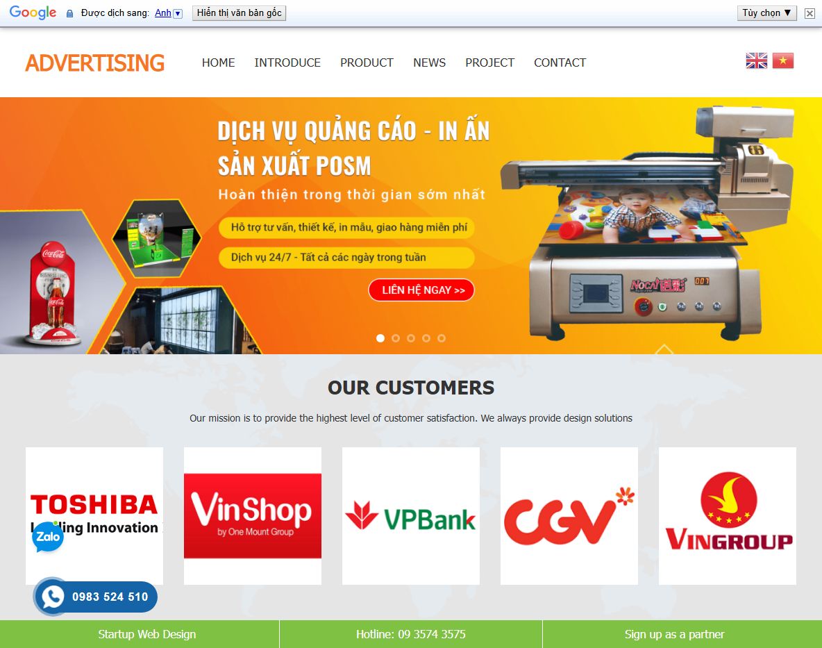 Theme wordpress dịch vụ quảng cáo chuyên nghiệp