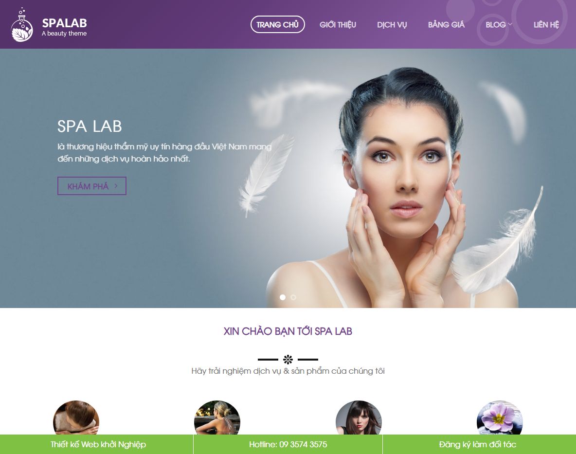 Giao diện Theme wordpress dịch vụ spa 04