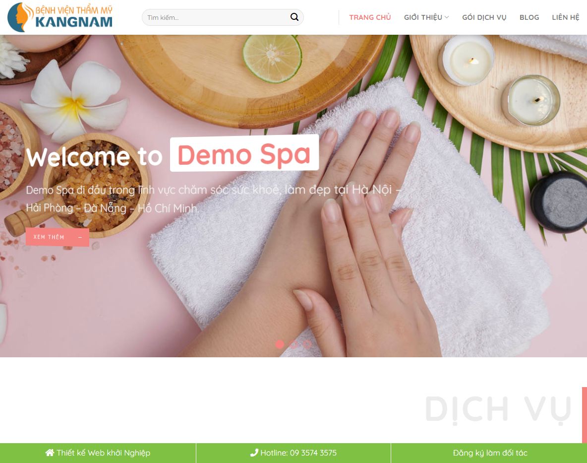 Giao diện Theme wordpress dịch vụ spa 07