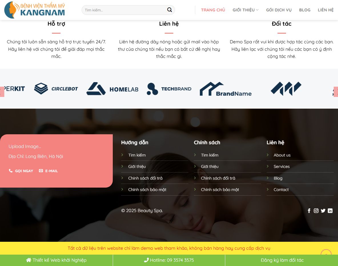 Tính năng Theme wordpress dịch vụ spa 07