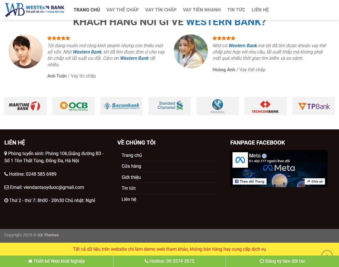 Tính năng Theme WordPress dịch vụ tài chính 01