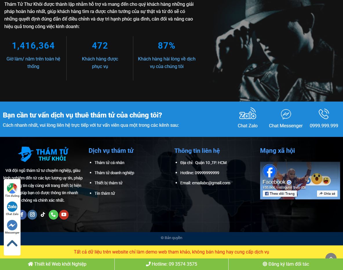 Tính năng theme wordpress thám tử