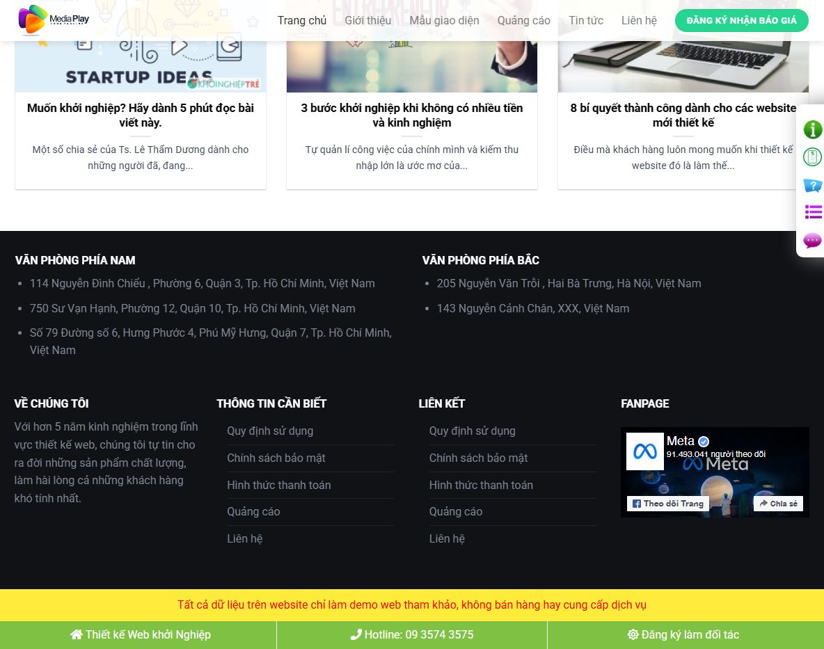 Tính năng của Theme WordPress dịch vụ thiết kế web 01