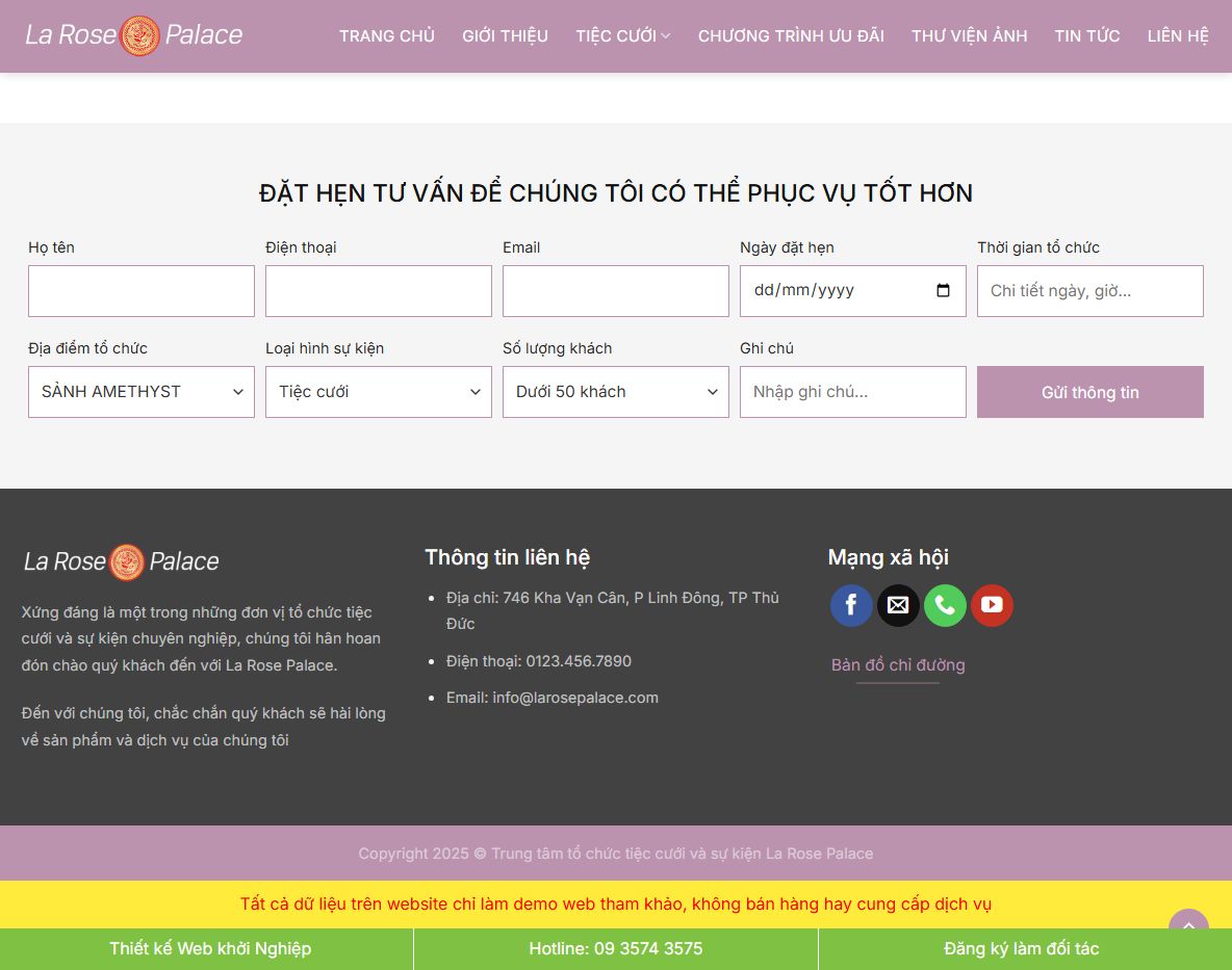 Tính năng theme wordpress tiệc cưới